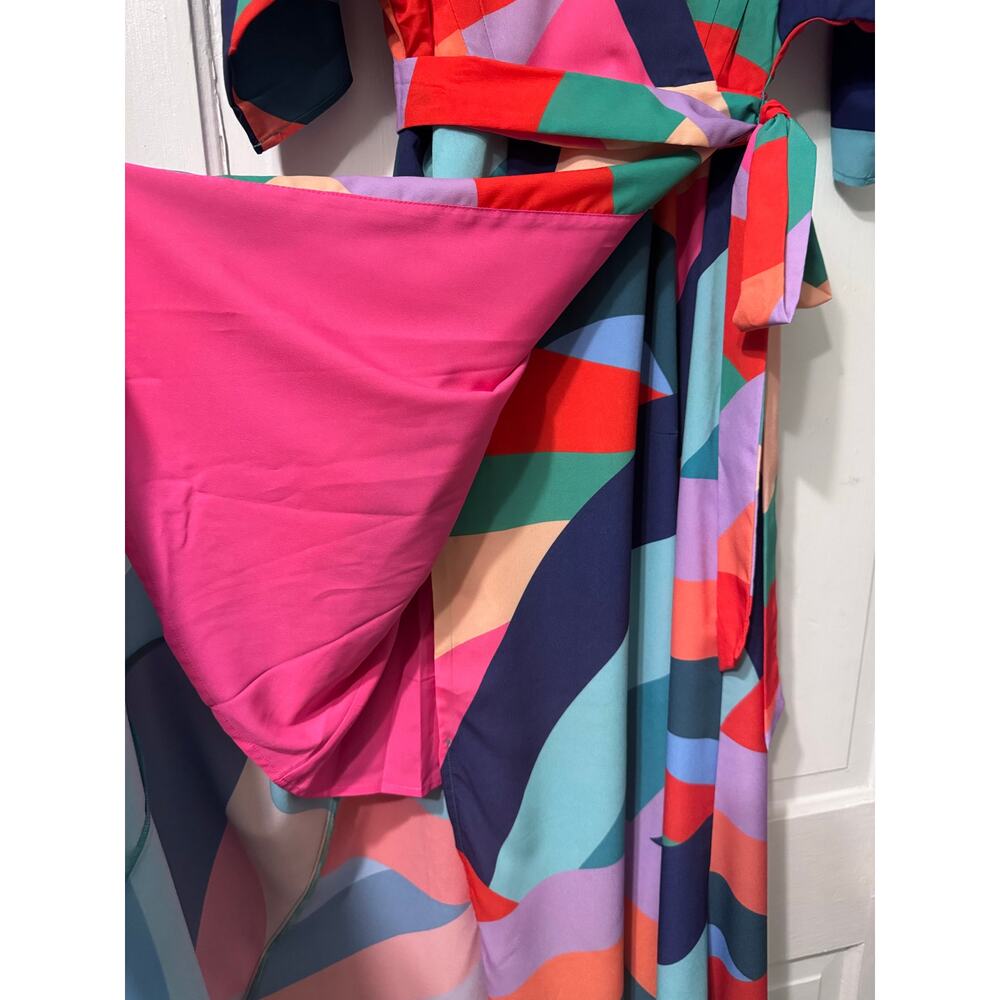 NWT Hutch Gemma Colorful Abstract Wrap Maxi Dress Size S - Picture 7 of 15